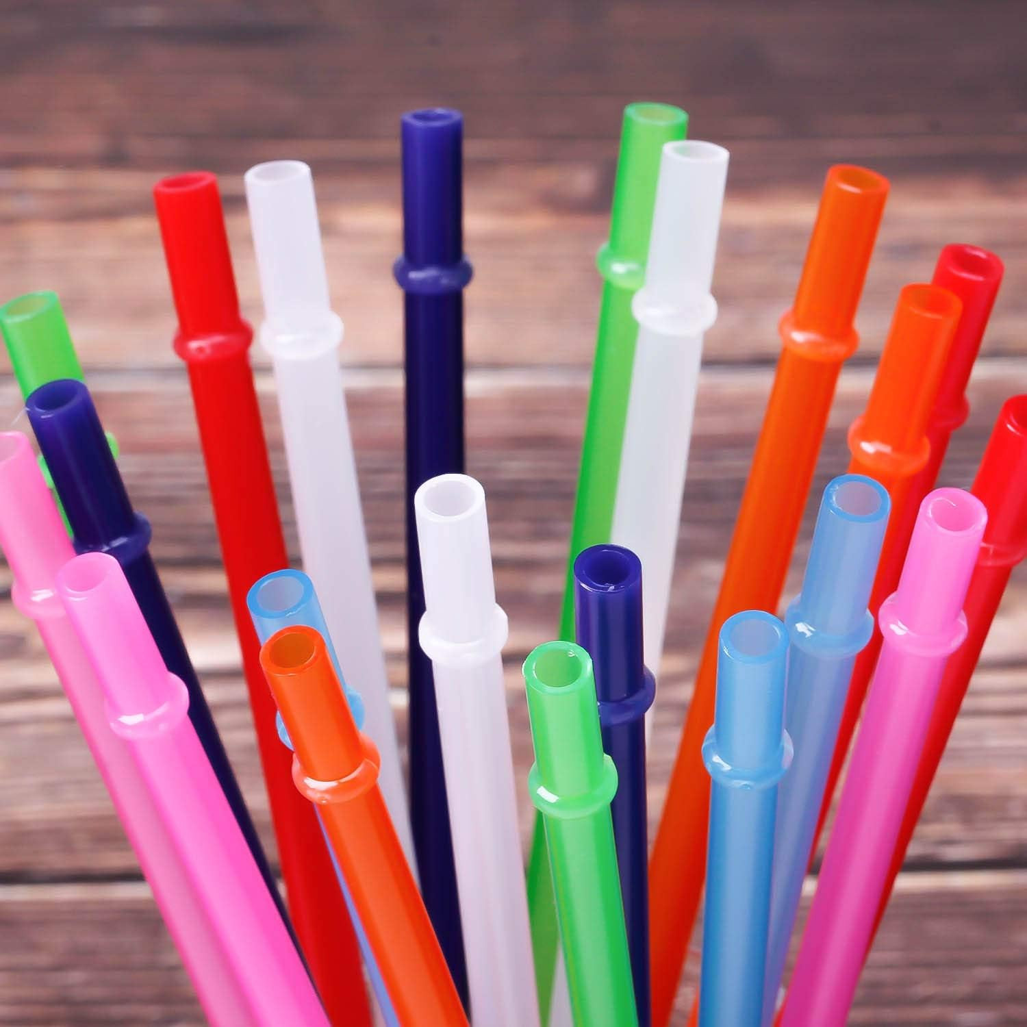 12 Piece 11 Inch Reusable Plastic Thick Drinking Straws BPA Free Mason Jar Straw