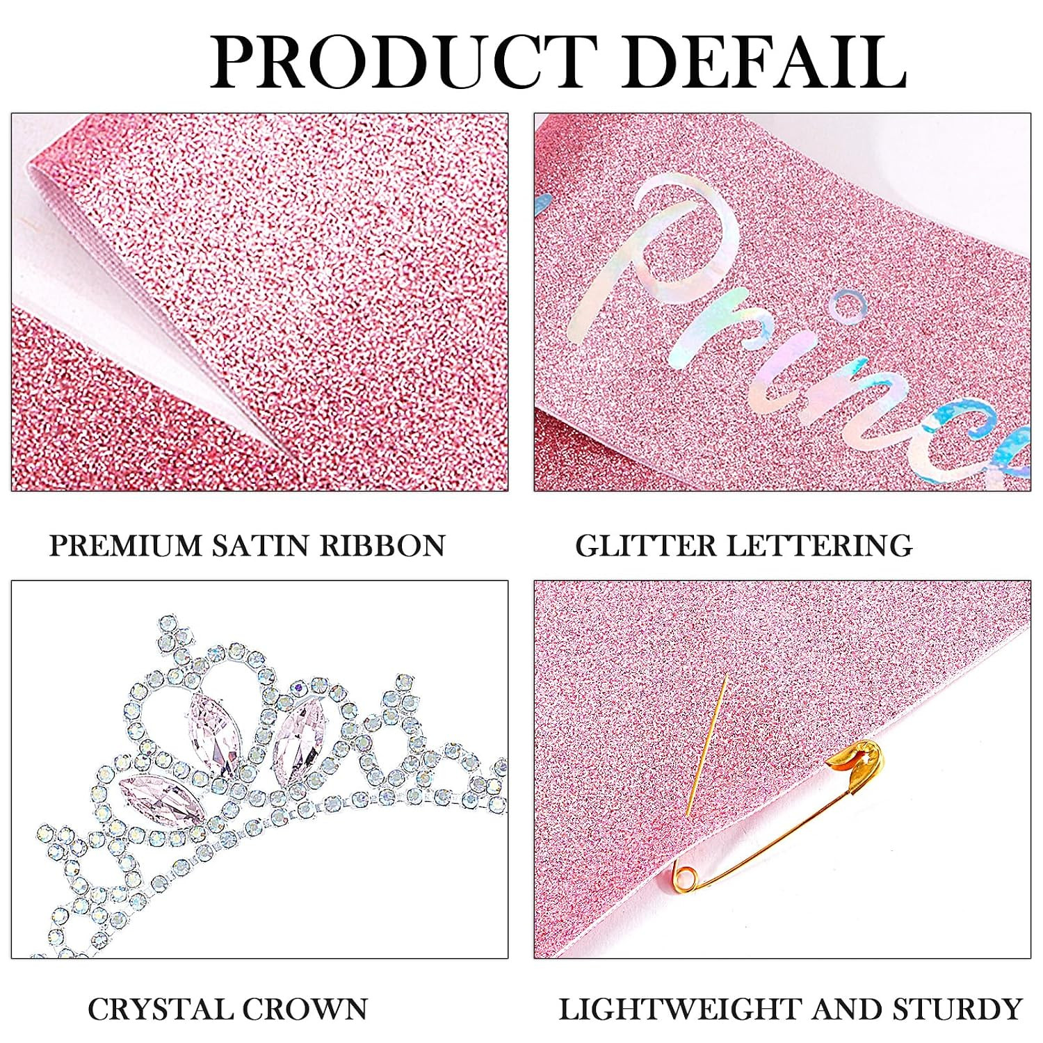 Princess Sash and Tiara Set for Girls and Women – Happy Birthday Party