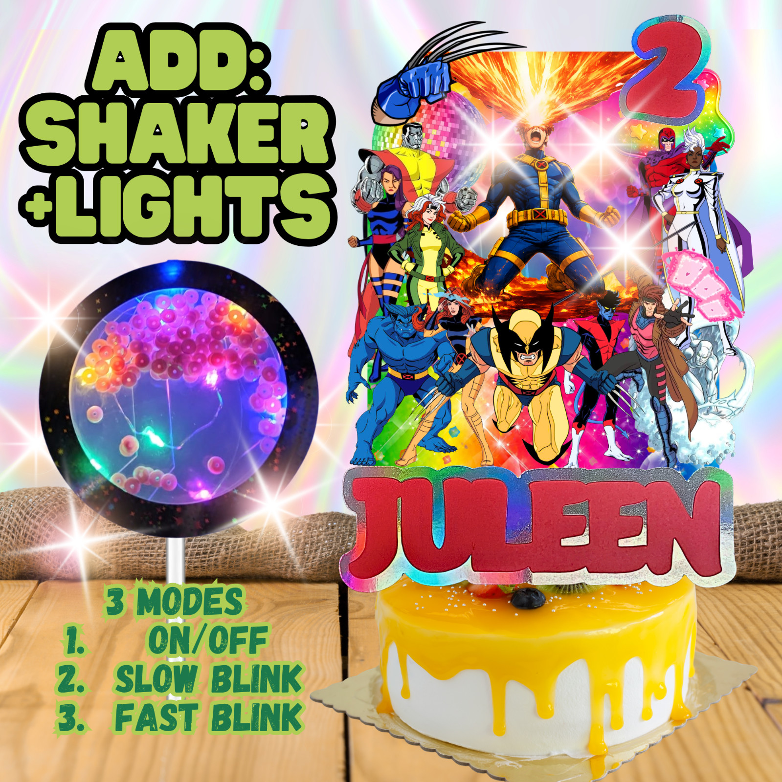 XMEN 97 wolverine cupcake topper birthday party supplies centerpiece decoration