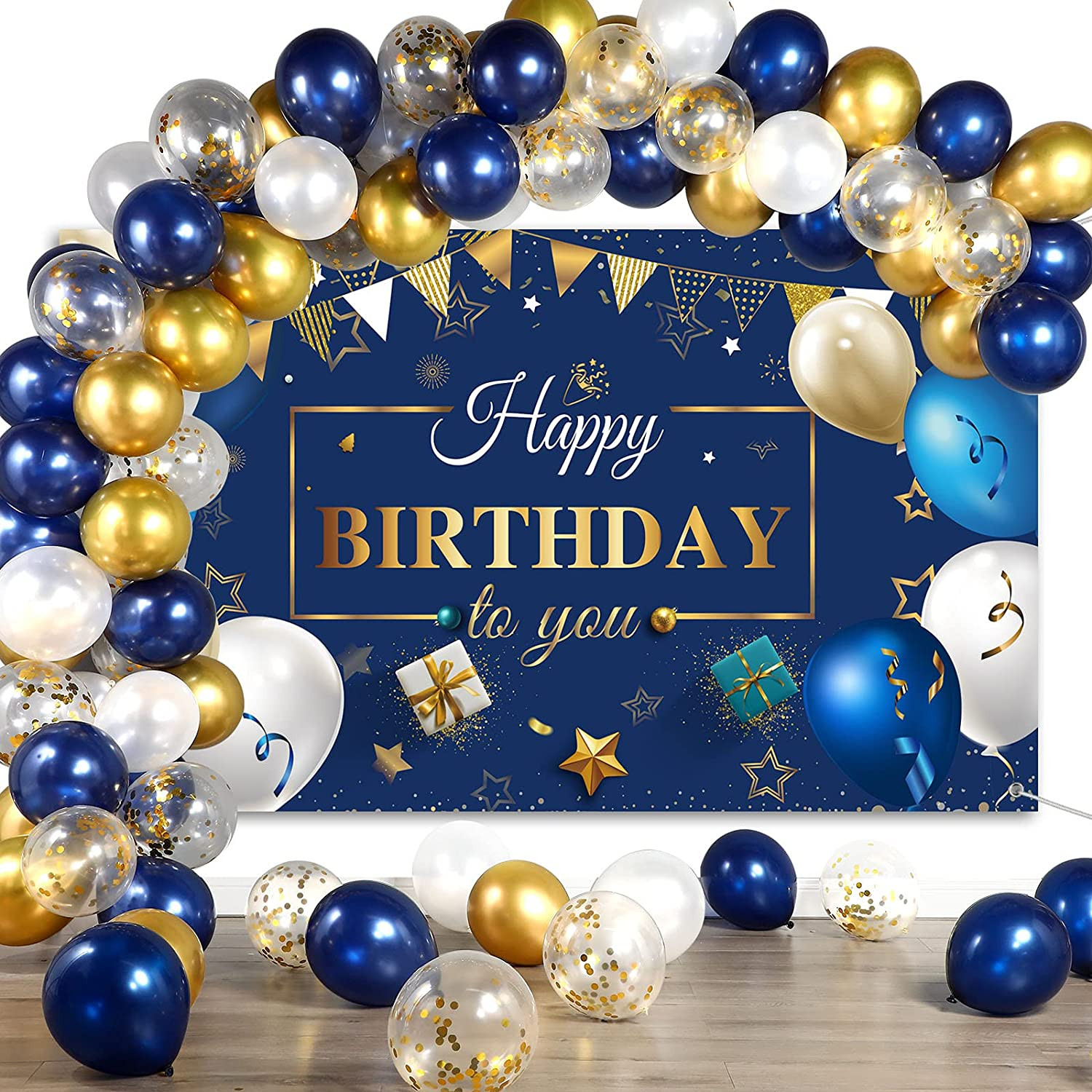 Navy Blue Birthday Confetti Balloons Kit Set 50 Pieces Blue Birthday Photograph