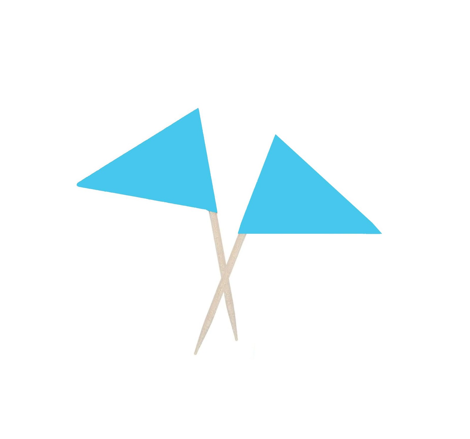 Solid Sky Blue Toothpick Flags Small Mini Plain Sky Blue Color Triangle Stick…