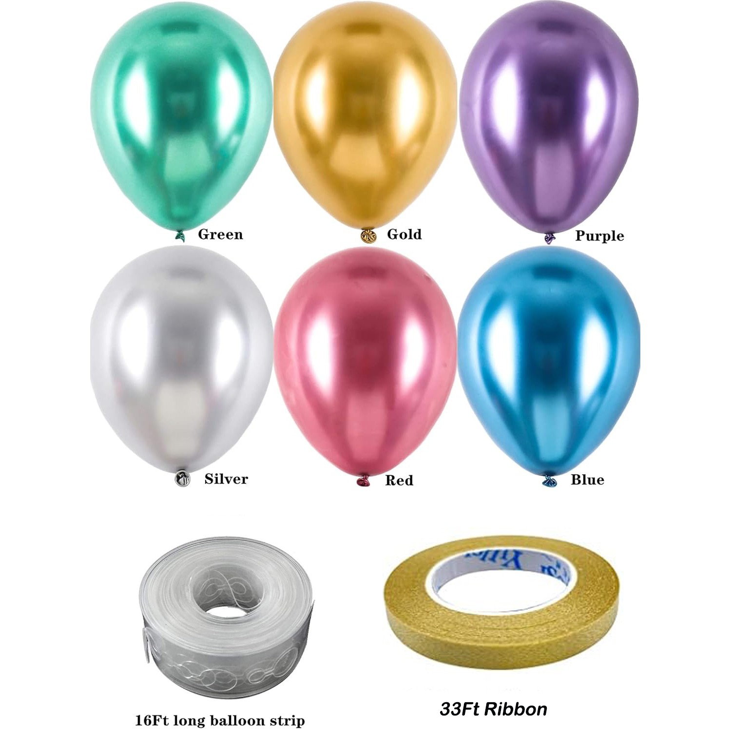 50pcs Rainbow Latex Balloons 12″ Party Balloons, Birthday Balloons Decorations