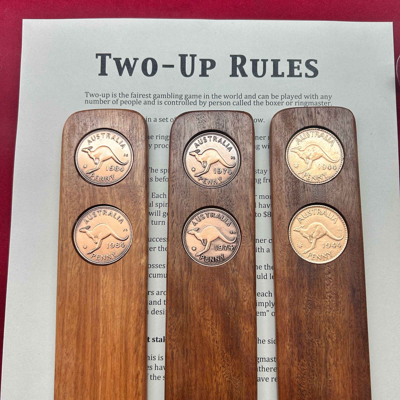 70th Birthday Present Gift – 1956 Australian Penny 2UP Game – ANZAC Day Two-Up