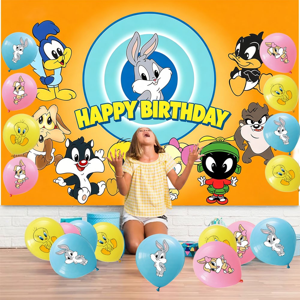 Baby Looney Tunes Party Supplies Set Balloons Cake Toppers Banner Birthday Decor
