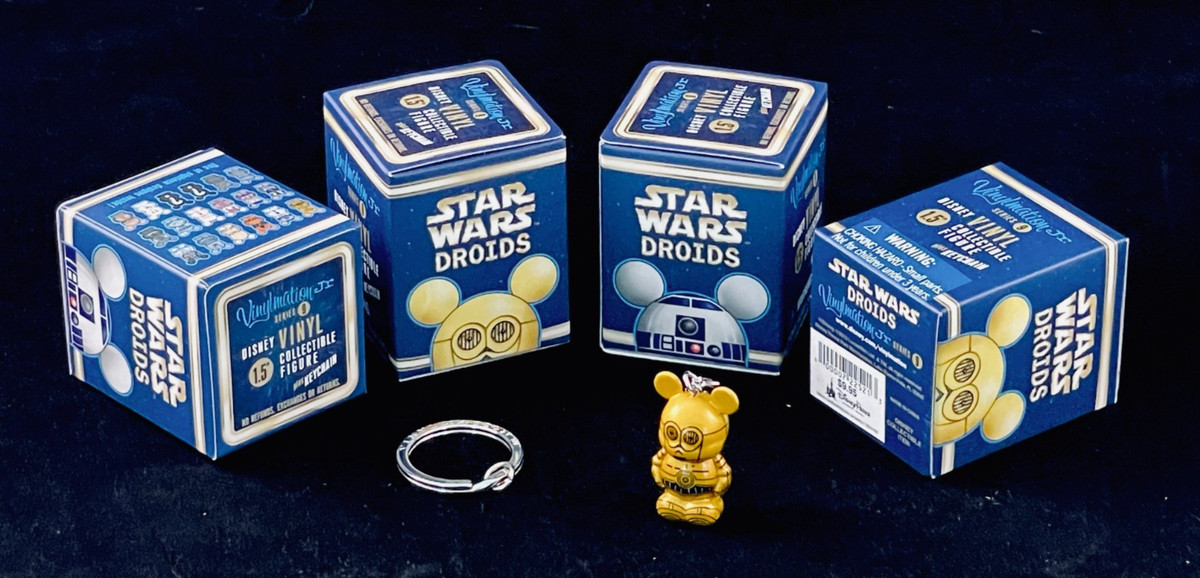 4x Disney Park Authentic Party Favors Star Wars Droid Toy+Keychain Sealed Mickey