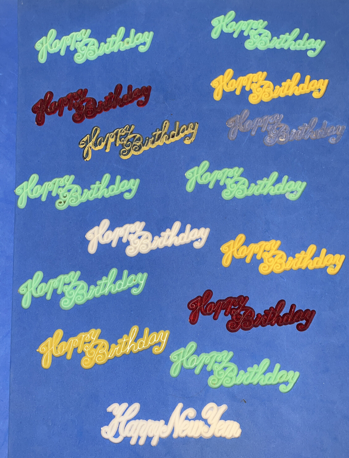 14 Vintage Retro HAPPY BIRTHDAY Cake Topper Decorations (plus 1)