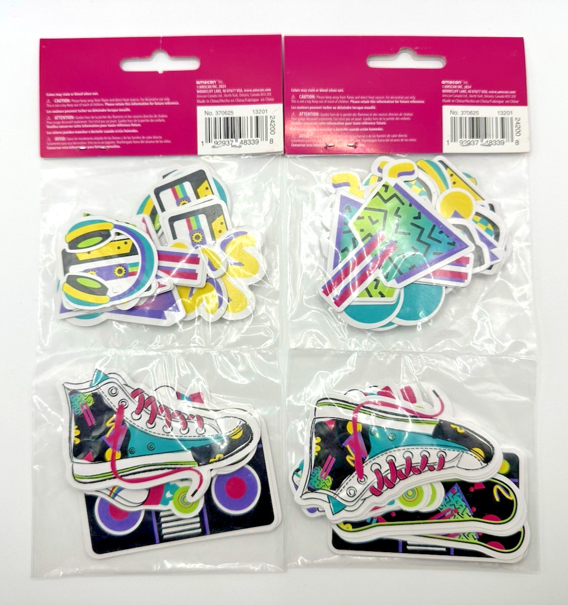 Retro 1980s-90s Confetti Cutouts 80s 90s Party Decoration 96pcs New