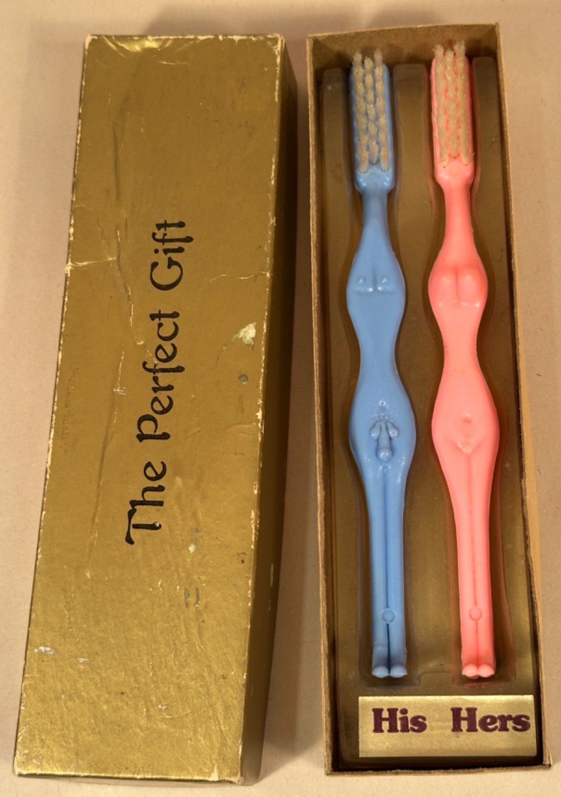 Novelty Man & Woman Toothbrushes, Vintage Adult Humor
