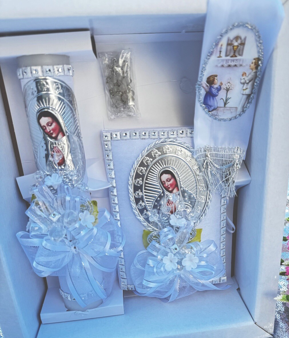 First Communion Candle Set ENGLISH/Boy Communion Set Vela Para Primera Communion