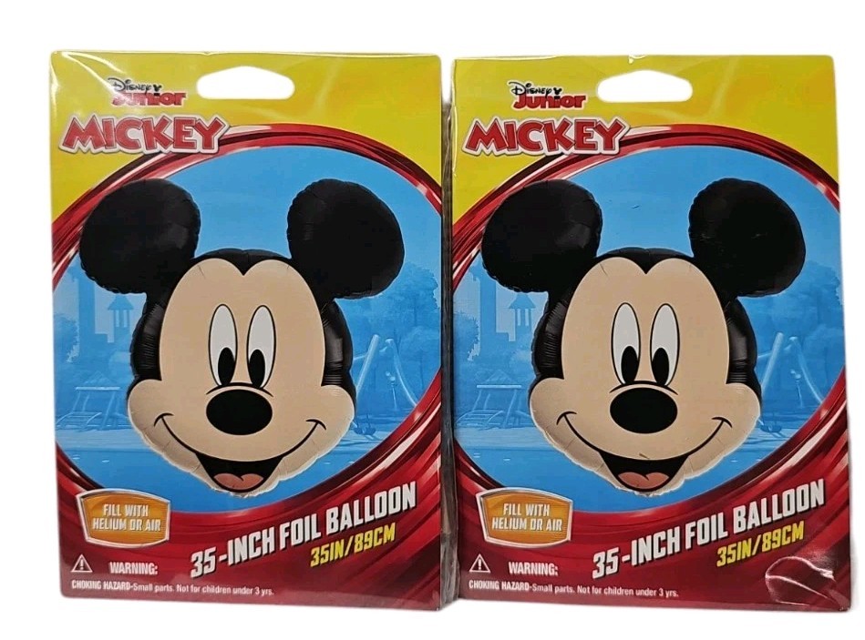 Disney Mickey Mouse Face All Occasion and For All Ages 35″ Foil Balloon Lot of 2