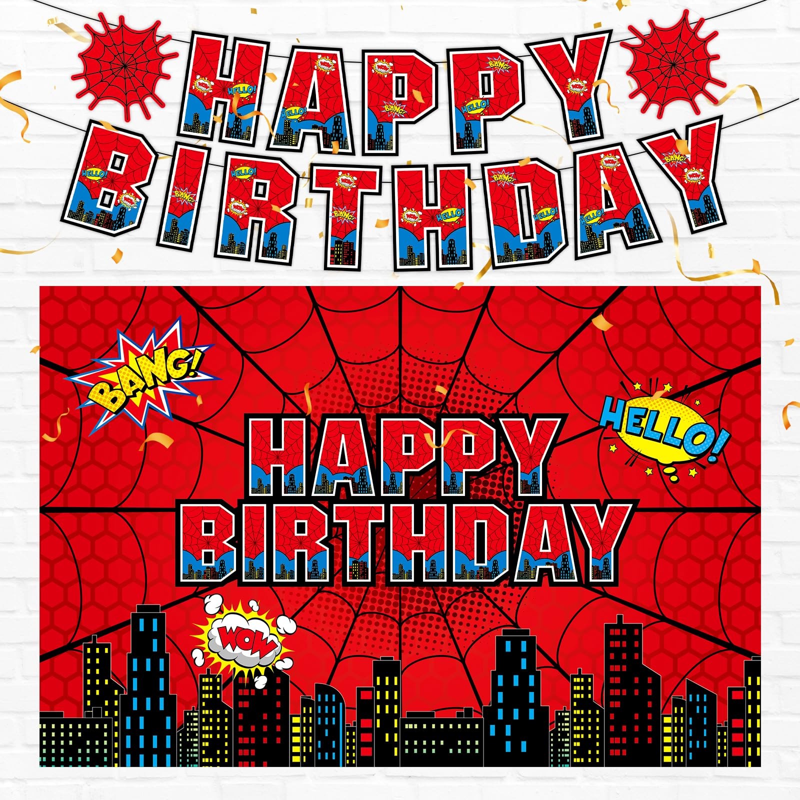 Decoracion De Cumpleaños Spiderman Globos Pancarta Fondo Adornos Set Para Niños