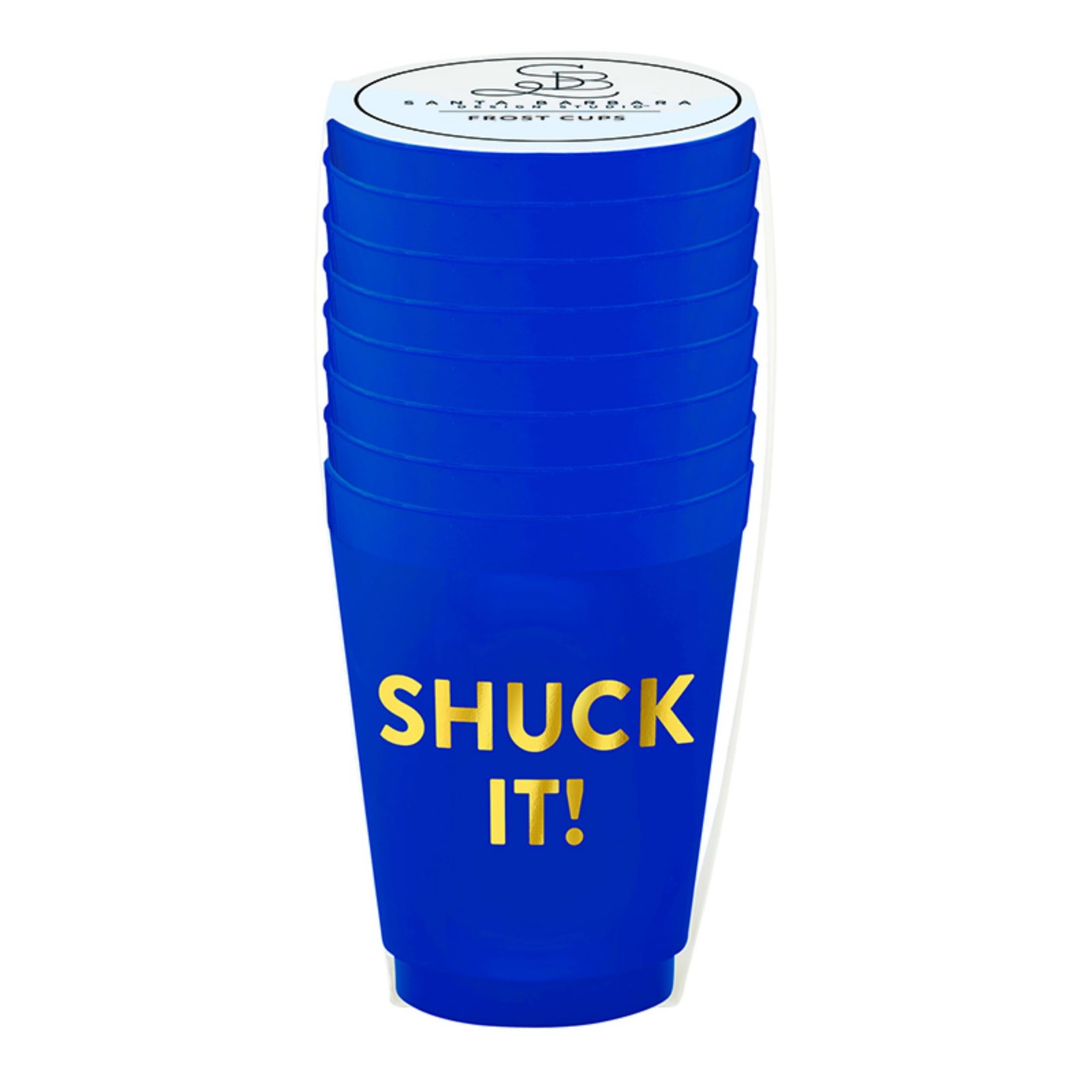 8-Count Reusable BPA-Free Plastic Frost Beverage Cups, 16 Fluid Ounces, Shuck It