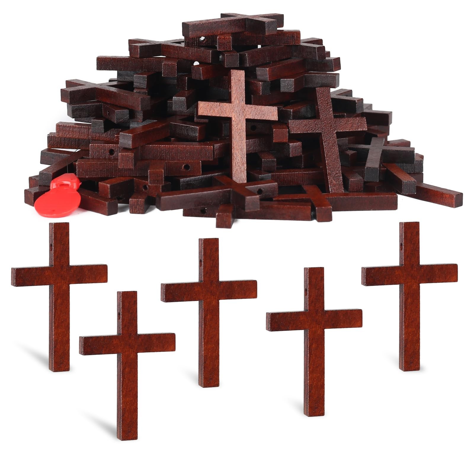 72 Pcs Mini Wooden Crosses Wood Cross Bulk Pack for Crafts, Easter