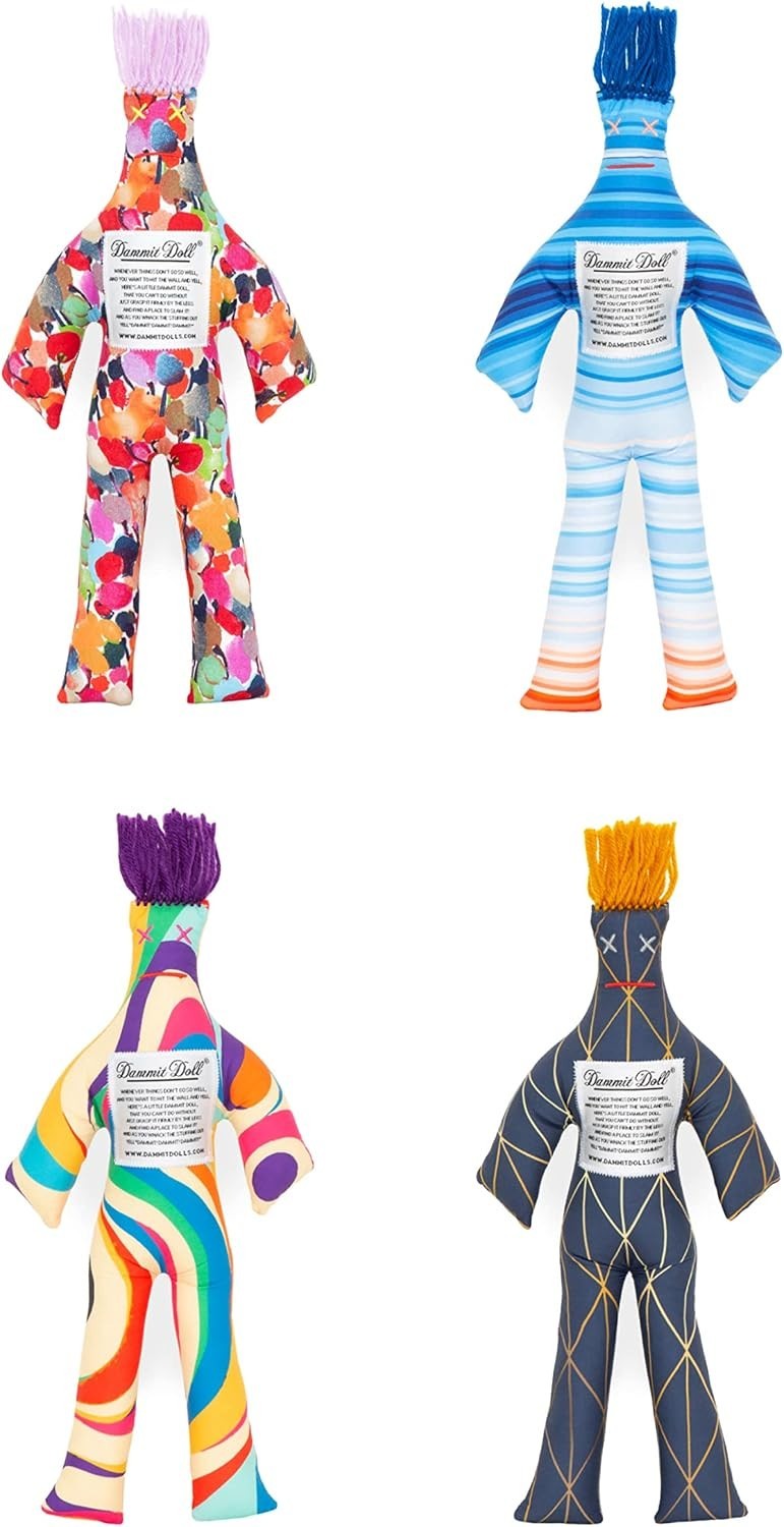 Multicolored Soft Dolls – 4 Pack of Hilarious Stress Relievers for Any Occasion