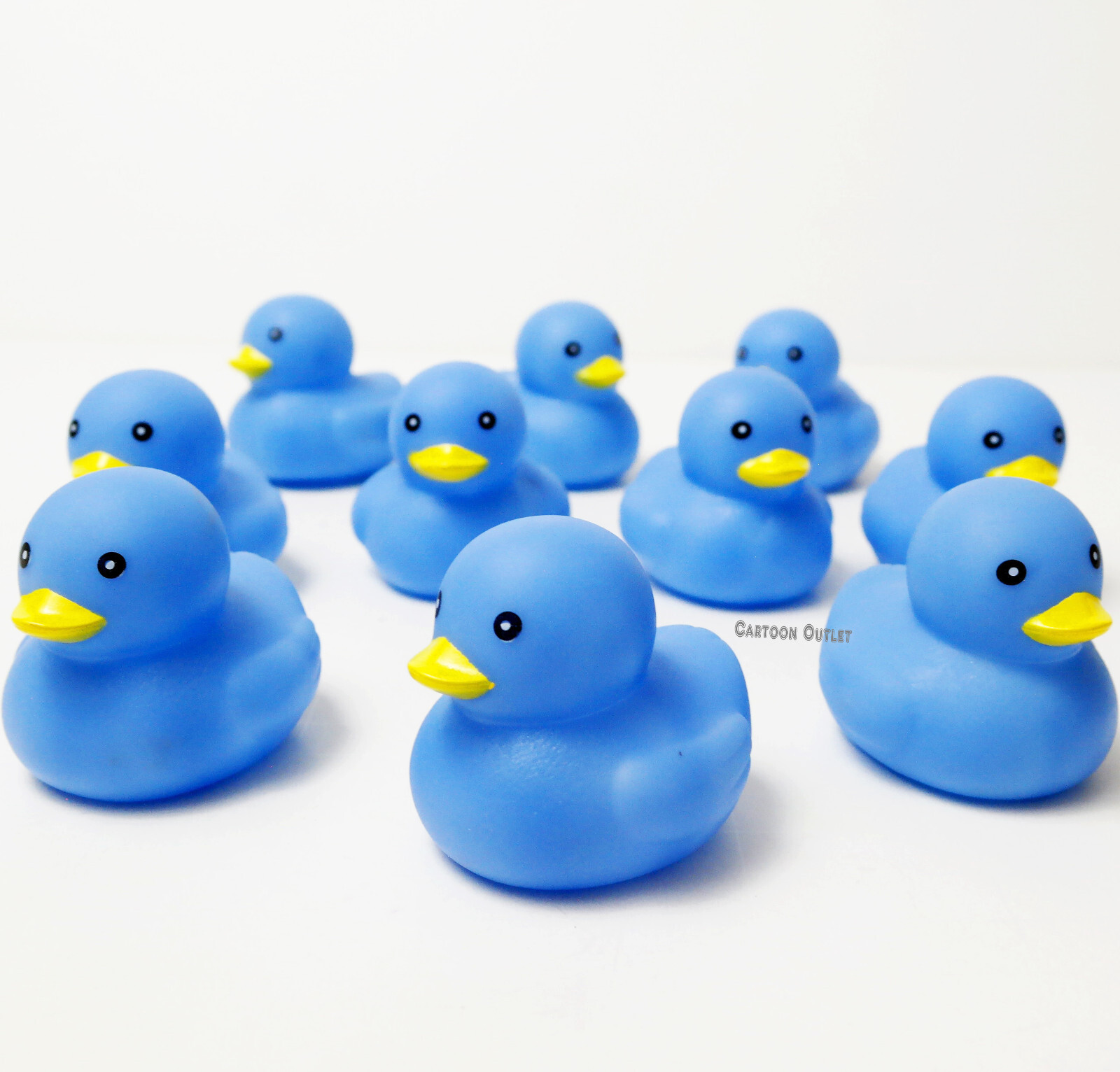 10 pc Baby Shower Blue Ducks Boy Party Favors Rubber Duckies Table Decoration