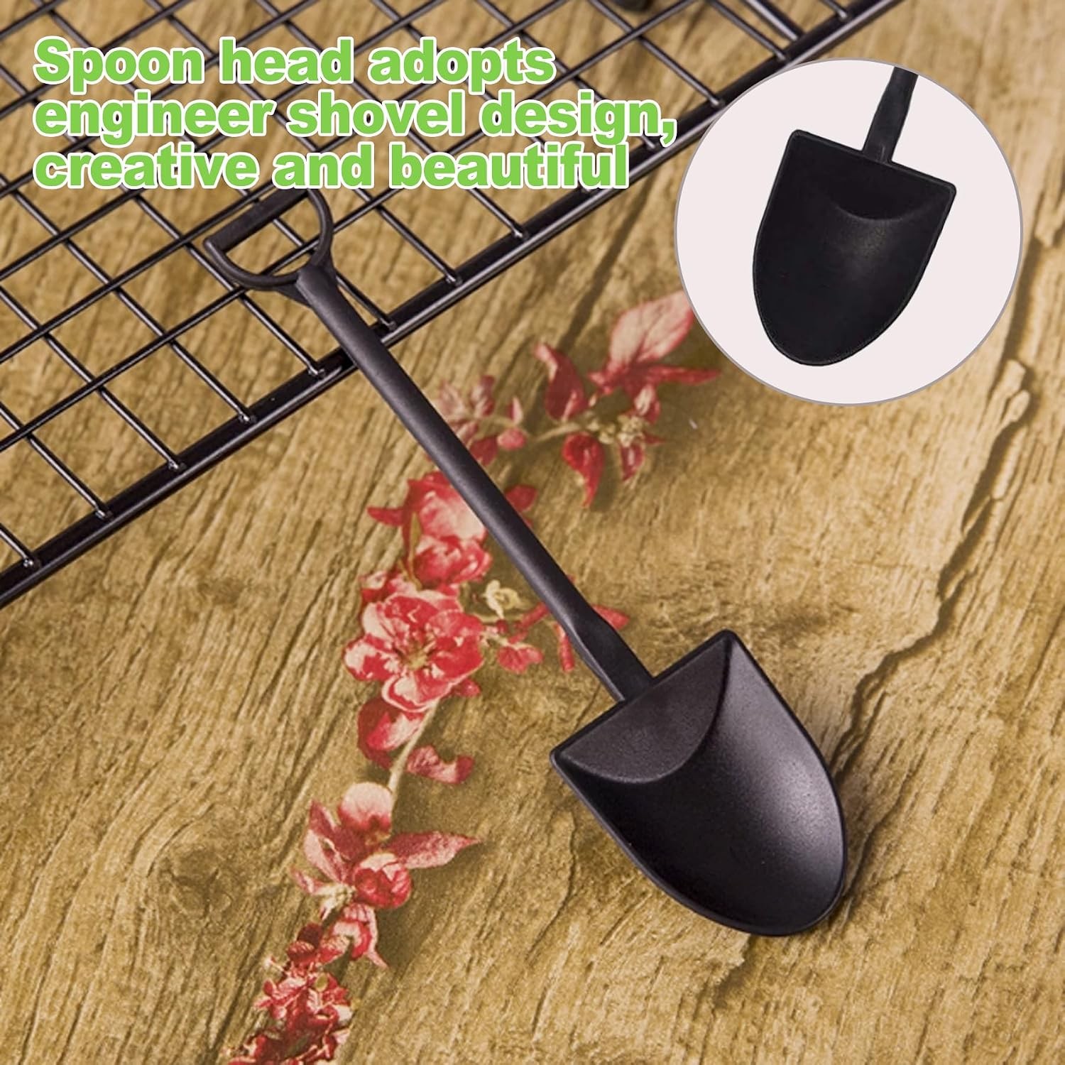 60 – Pcs Mini Shovel Shape Spoons, Tiny Disposable Plastic Dessert Spoons, Party
