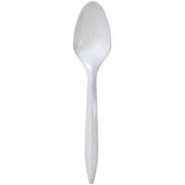 Bulk Disposable Plastic White Single Use Tea Spoons For Restaurants,Delis,Event