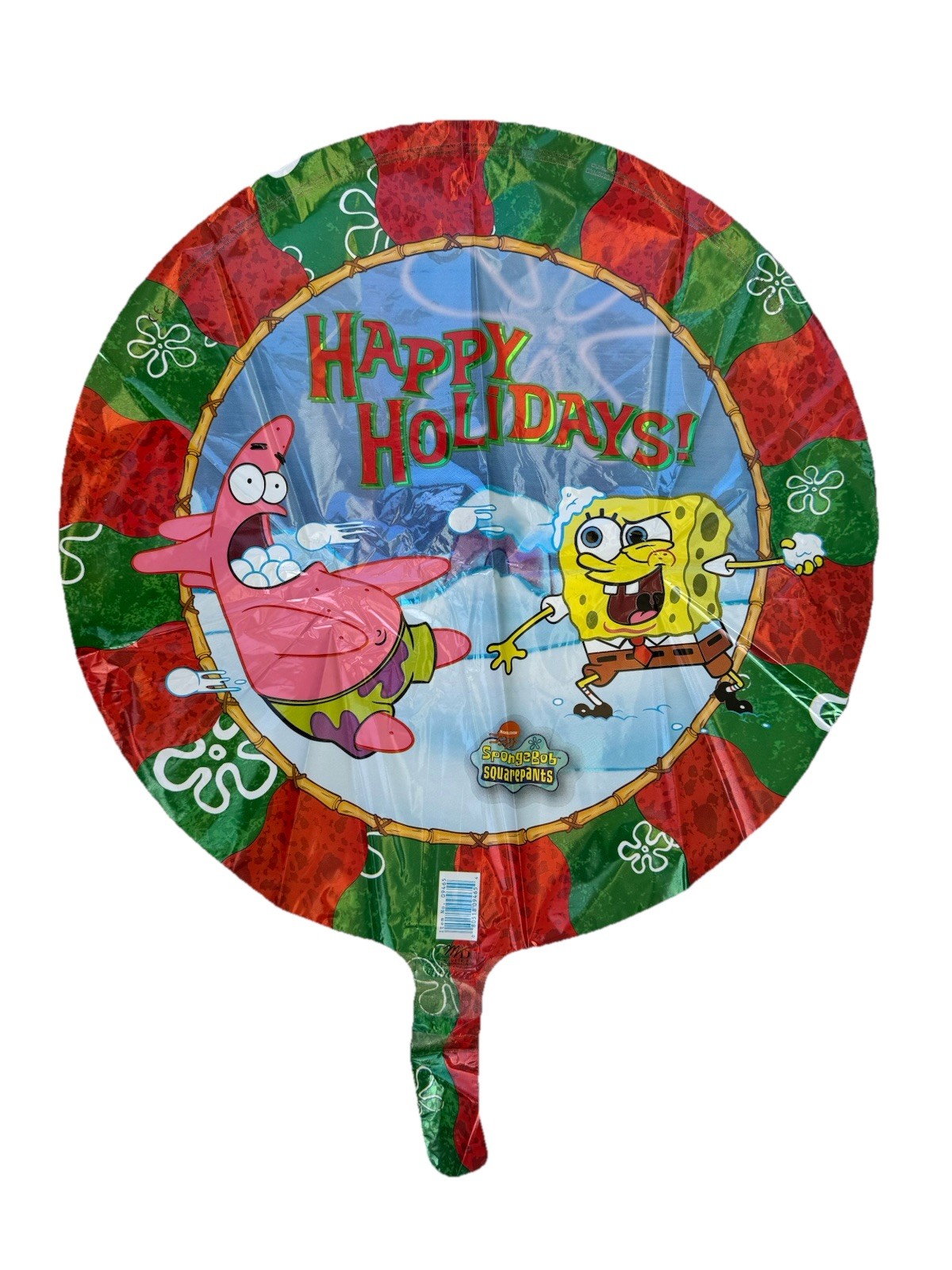 10 PACK Viacom Happy Holidays Vintage Spongebob Squarepants Christmas Ballon 18″