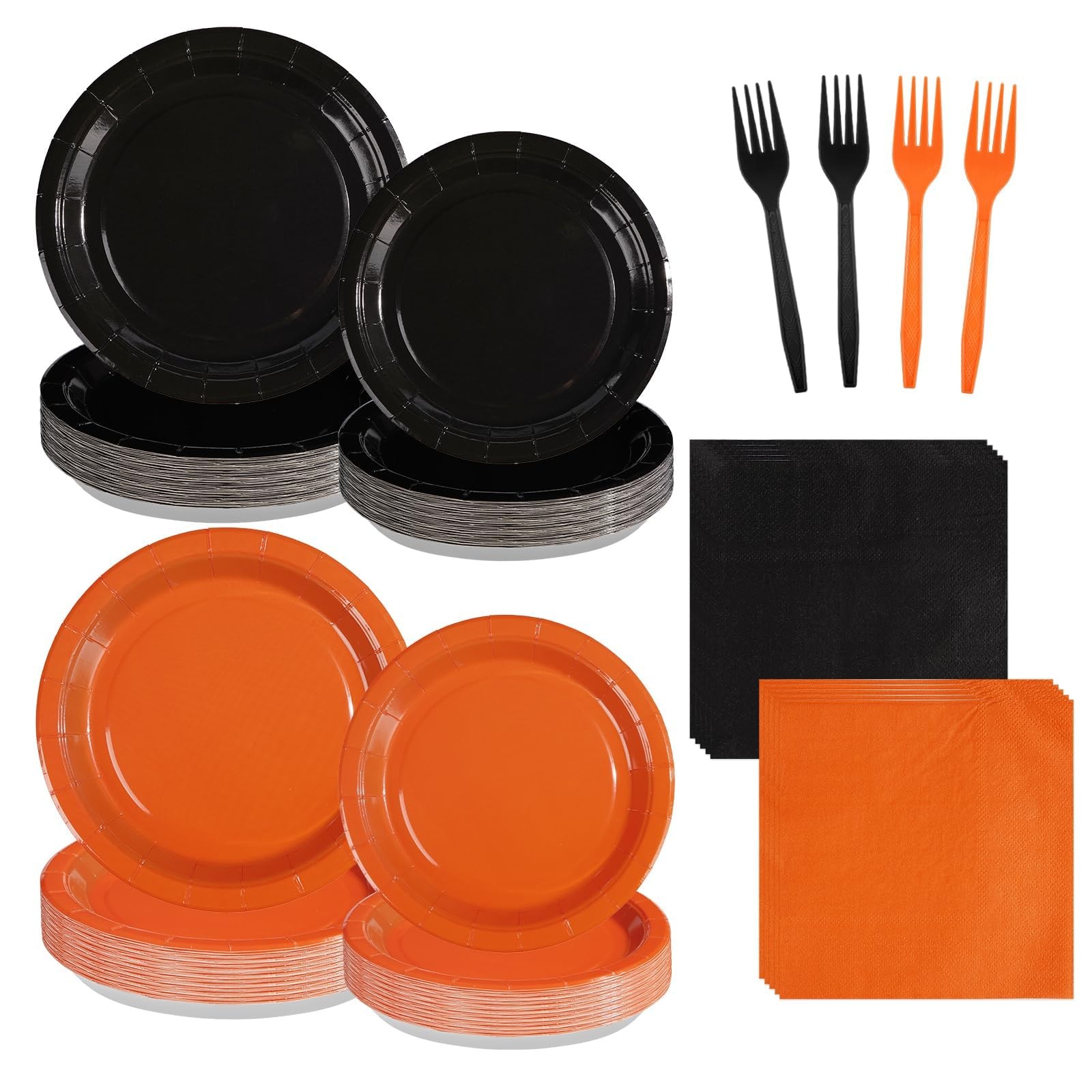 Grencian 96Pcs Orange and Black Party Decorations