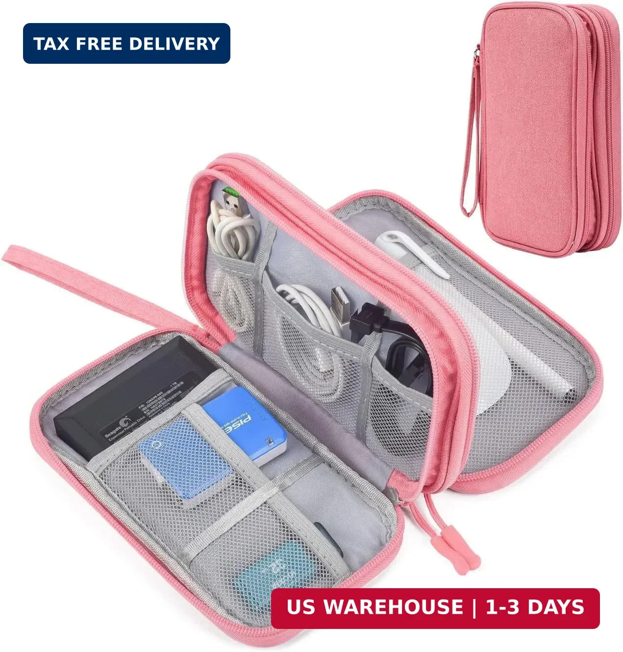 CAOODKDK Electronic Organizer Travel USB Cable Accessories Bag/Case,Waterproof f