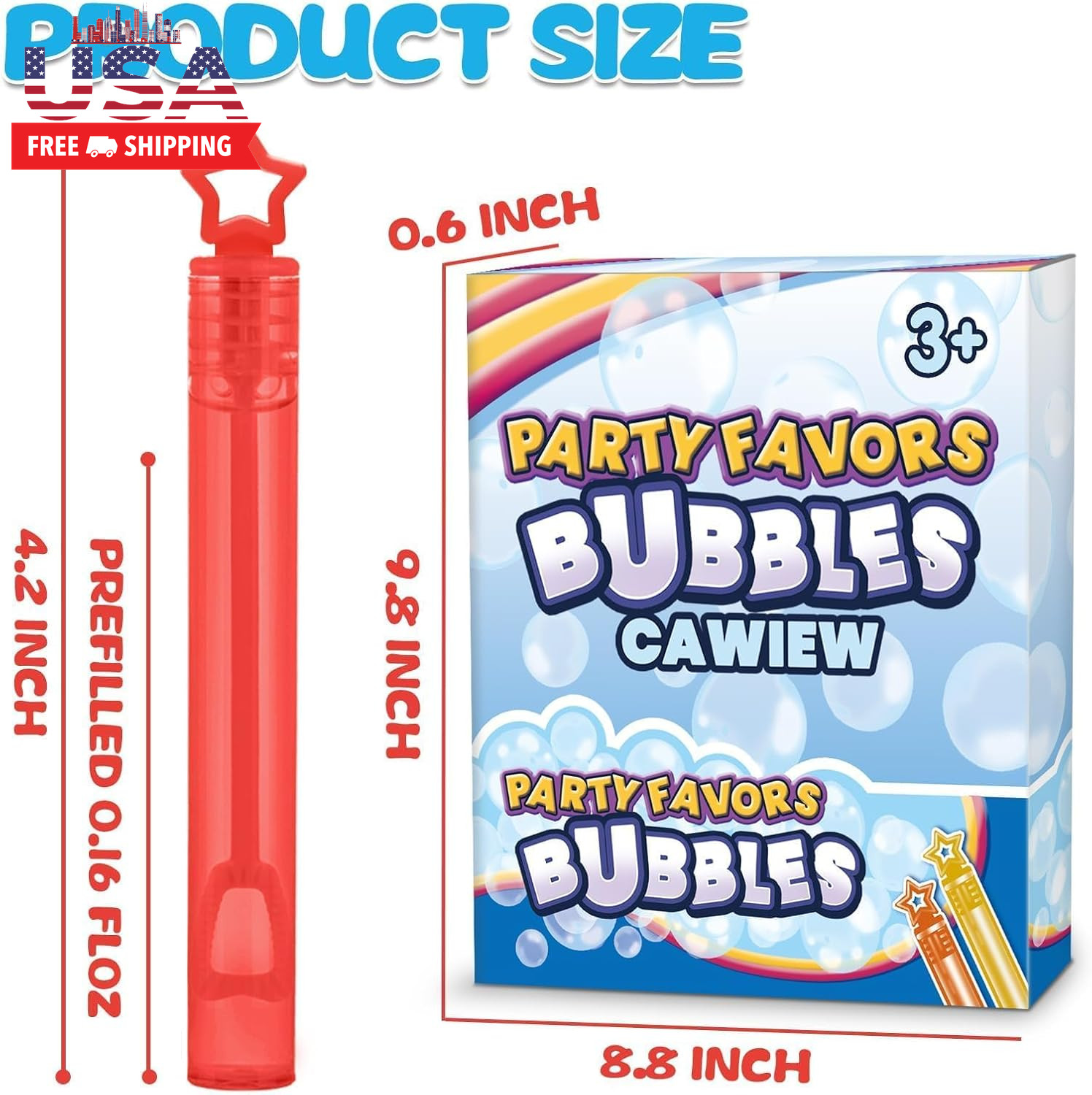 32 Pcs 8 Colors Neon Bubbles Party Favors for Kids, Mini Star Bubble Wand Bulk i