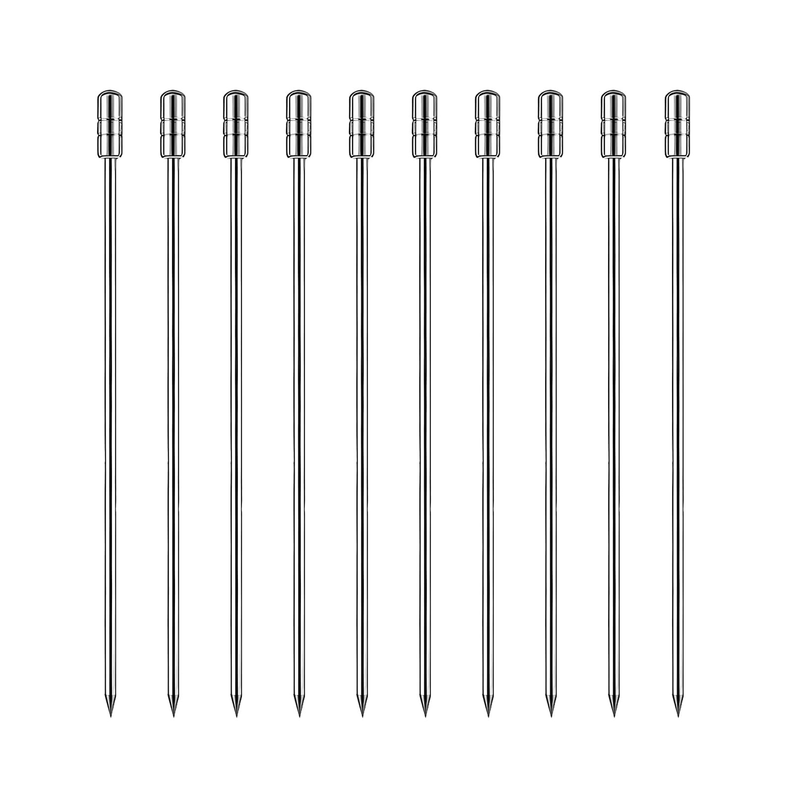 10 PCS Cocktail Picks Drinks Metal Stainless Steel Toothpicks Appetizer Silver
