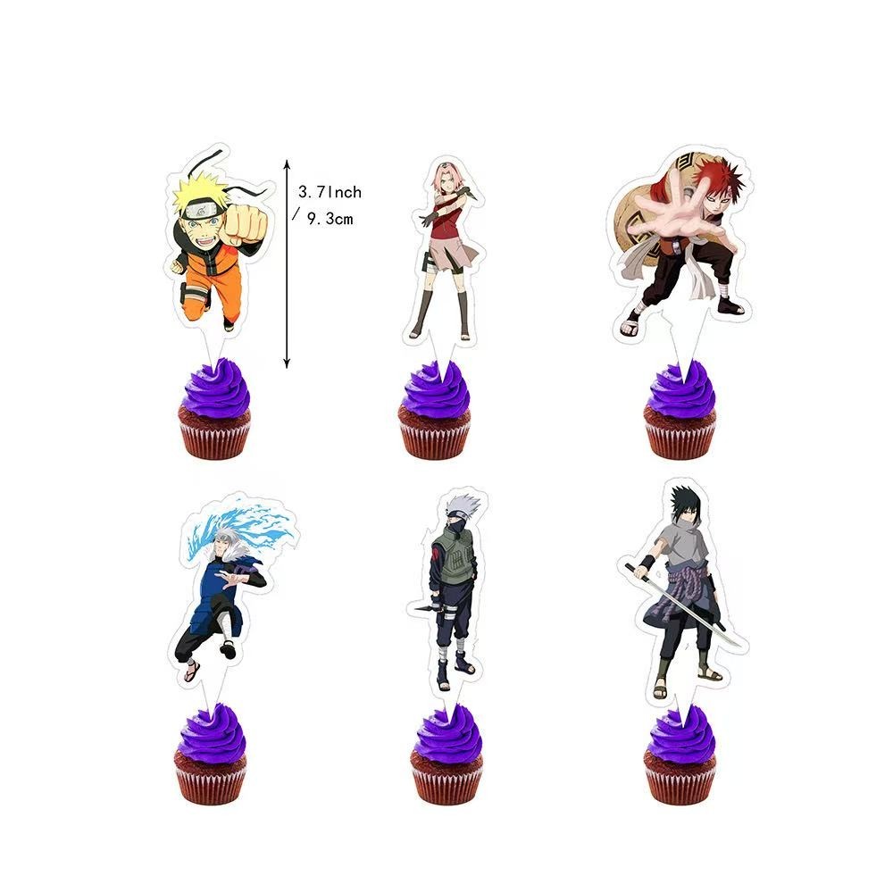 Anime Naruto Birthday Party Suppplies Balloon Banner Cupcake Toppers Cake Topper