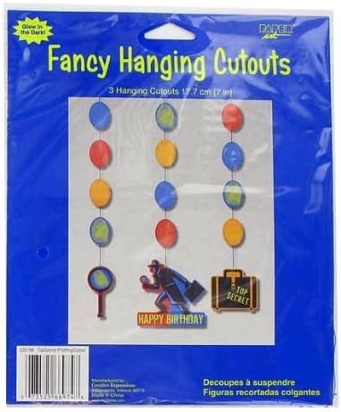 Top Secret Agent Detective Spy Kids Birthday Party Decoration Dangling Cutouts