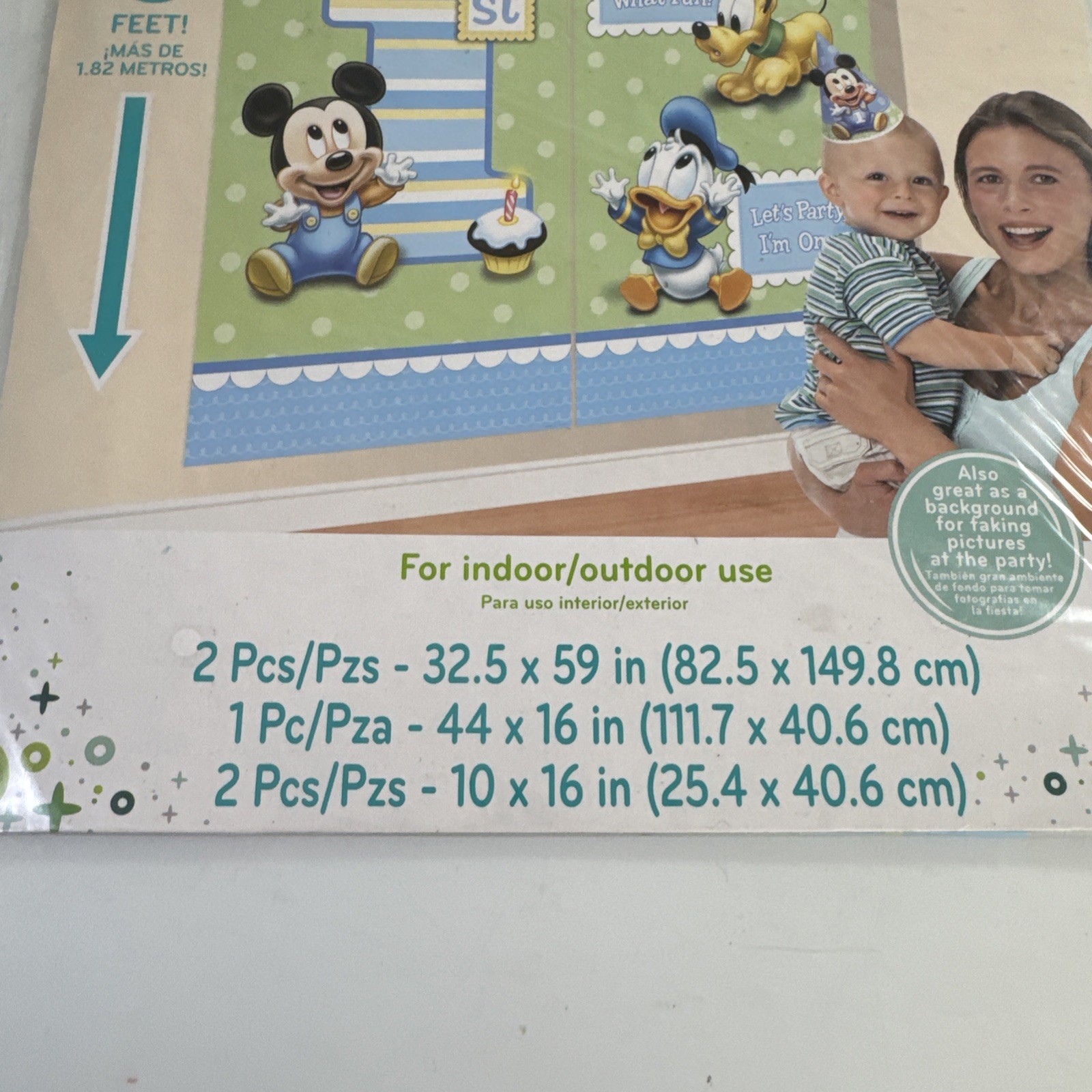 Disney Baby Mickey Mouse 1st Birthday Wall Banner Scene Setter 5pc Over 6ft