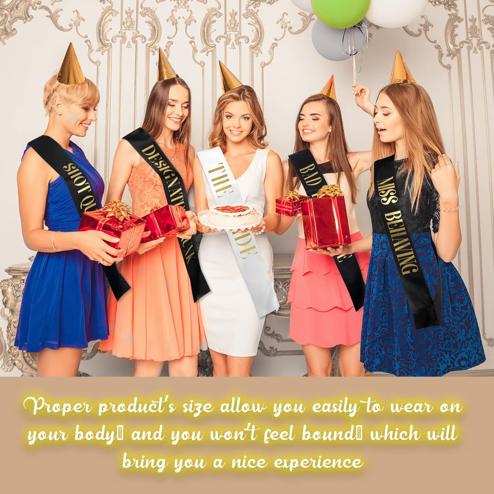 10 Pack Bride and Bridesmaid Sash Set Wedding Bachelorette Funny Team Gifts S…