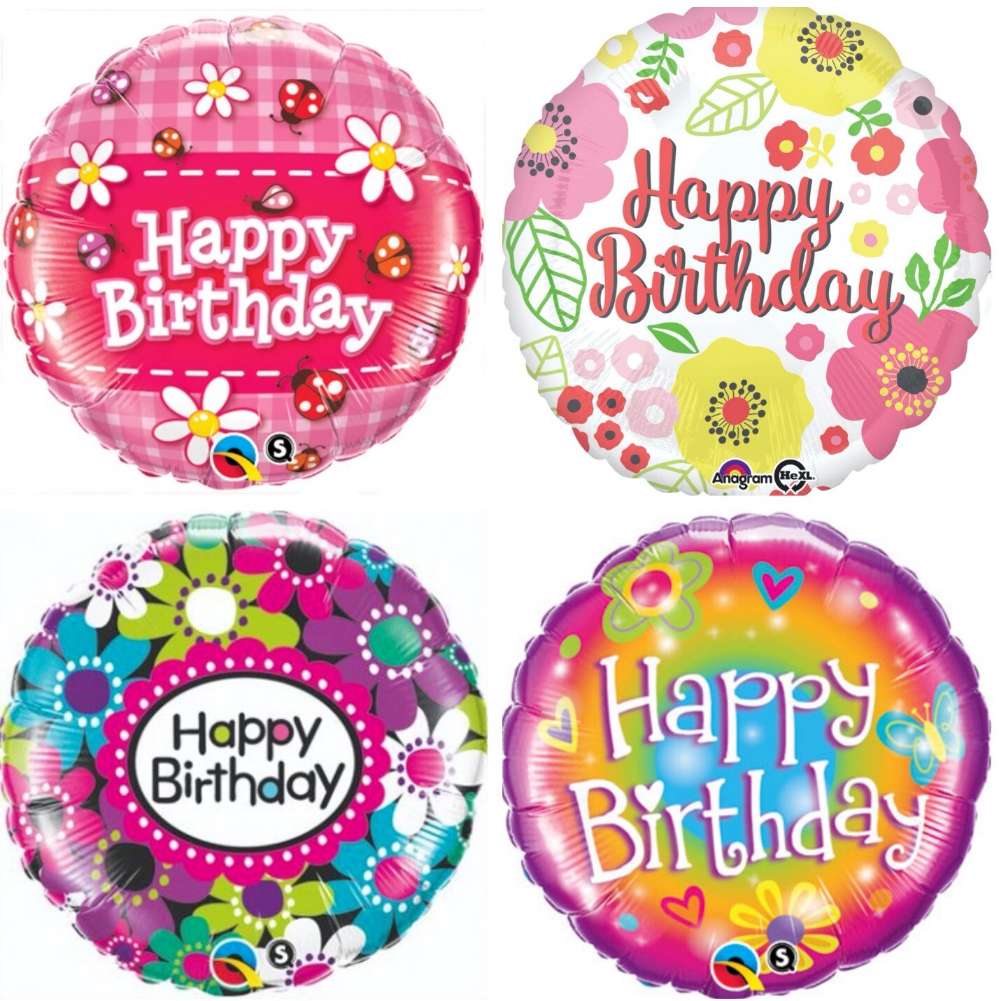 Happy Birthday 18″ Girl Mom Butterfly Foil Mylar Birthday Party Balloons B