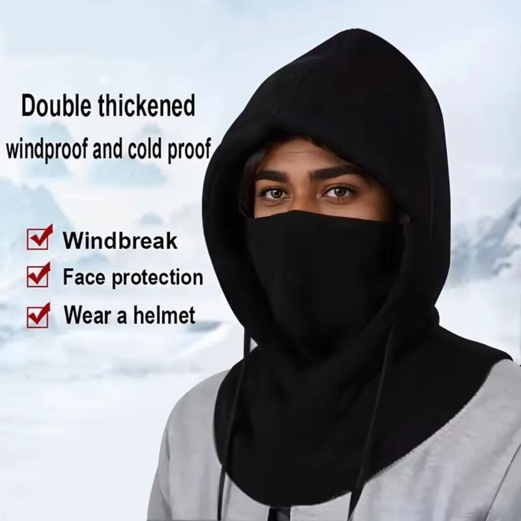 3 in 1 Winter Face Cover Fleece Neck Warmer Hood for Cycling Skiing Outdoor