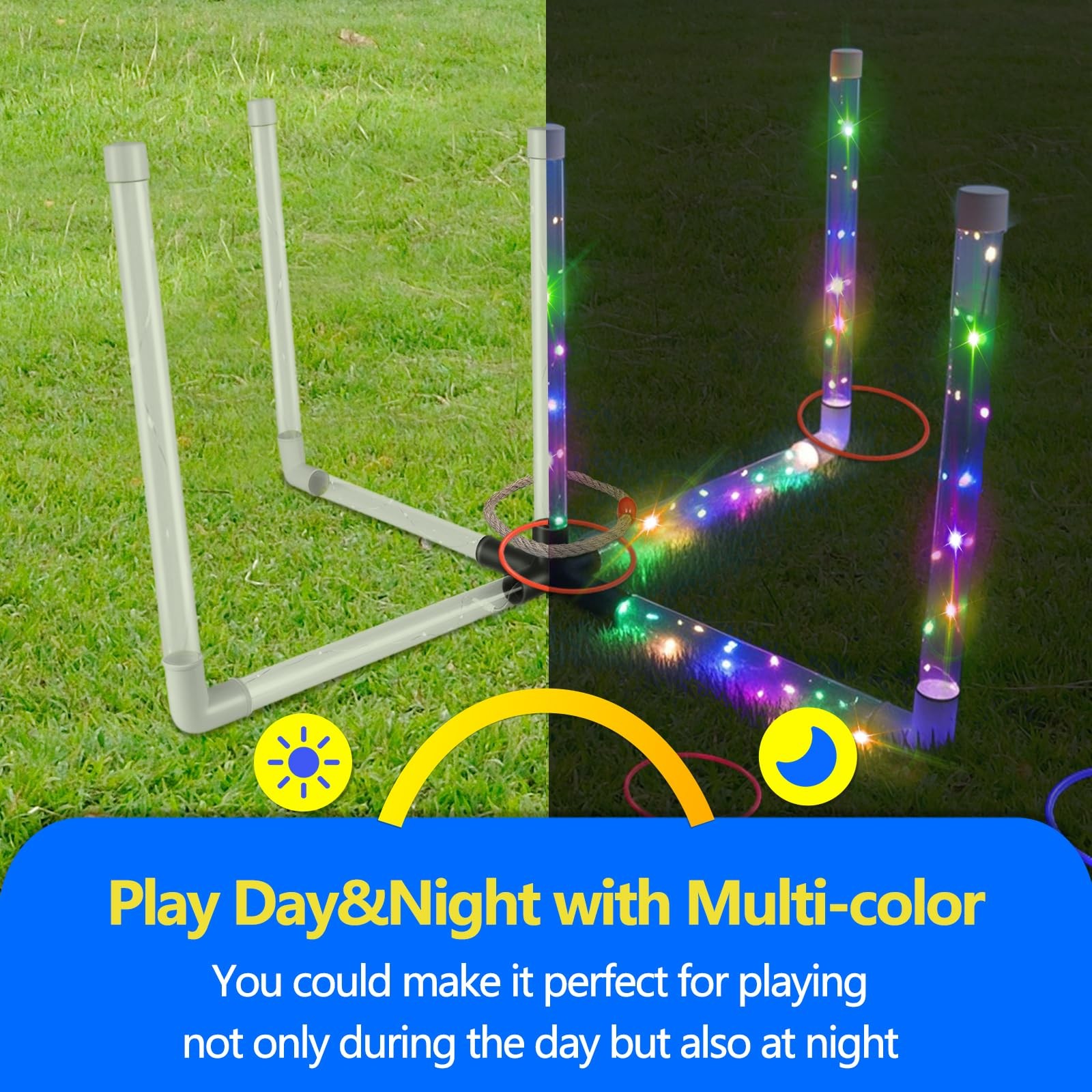 Outdoor Ring Toss Game, Upgraded 15-Inch Backyard and Lawn Games for Adults &…