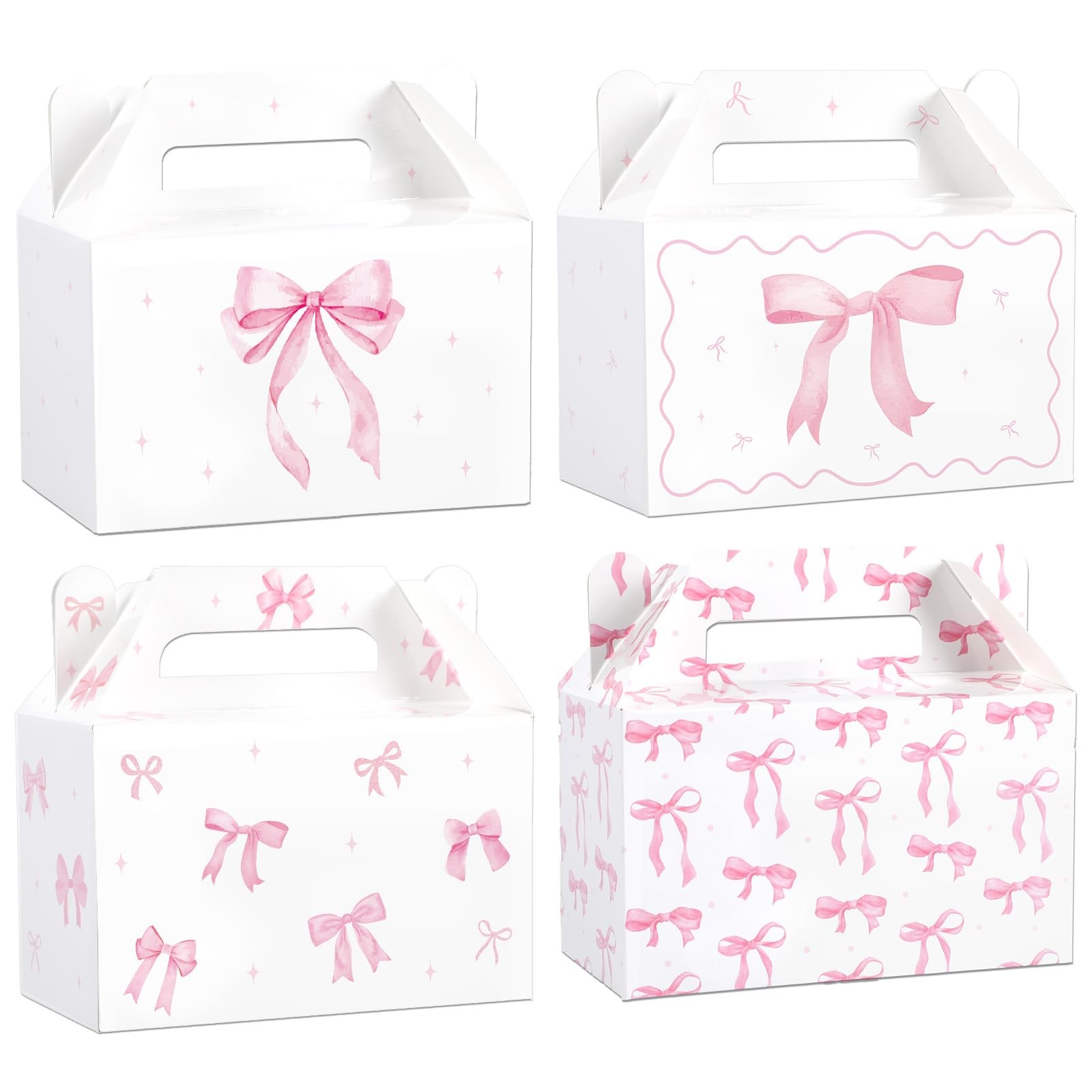 Yiaoyinnz 12Pcs Pink Bow Treat Boxes Party Supplies Bow Party Favors Goodie G…