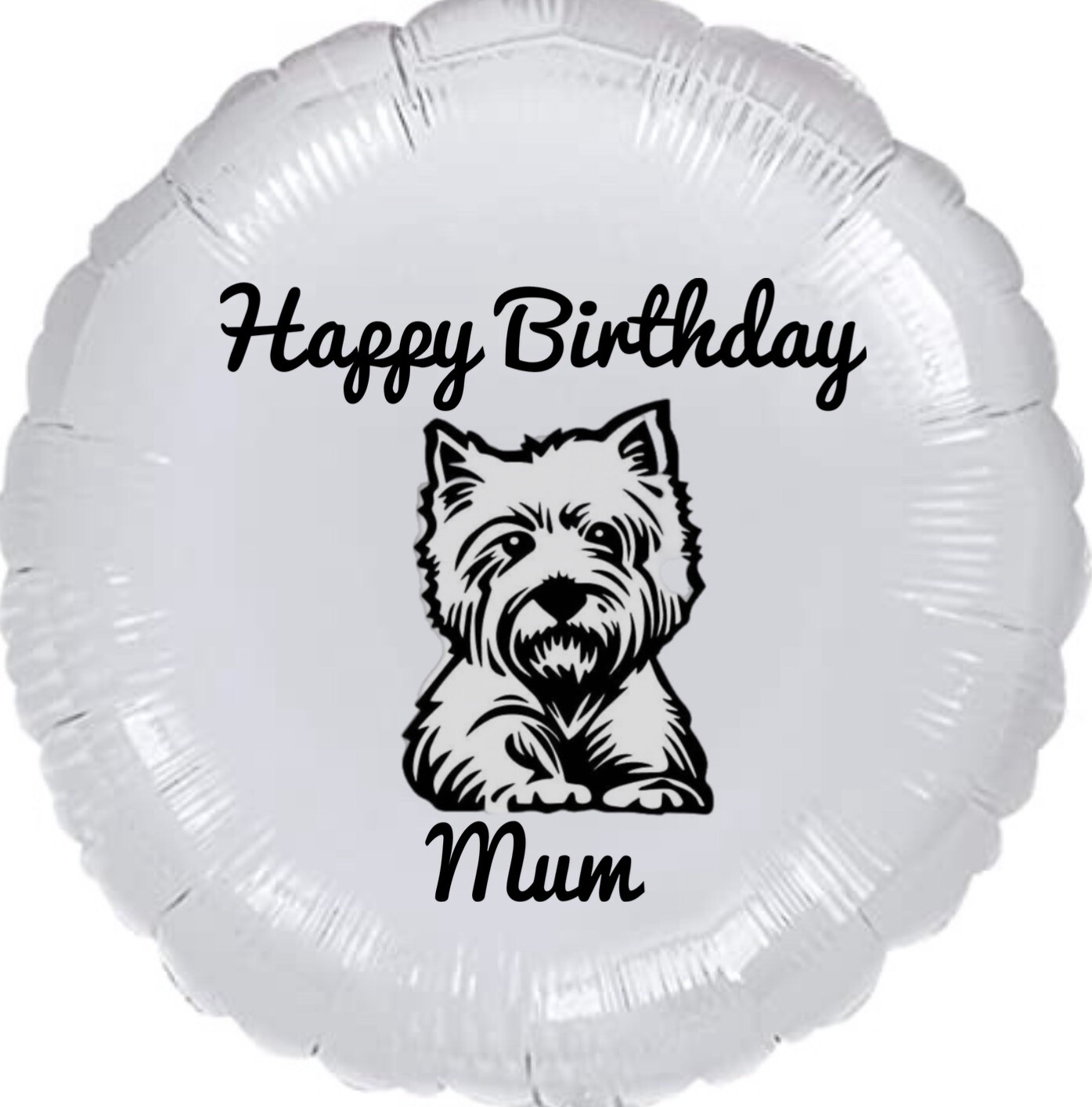 Westie Personalised Birthday Balloon Decoration Any Occasion Dog