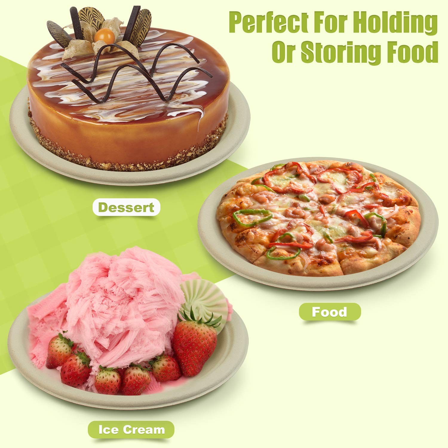500 Count Bamboo Fiber Disposable Plates Compostable Takeout Party Catering