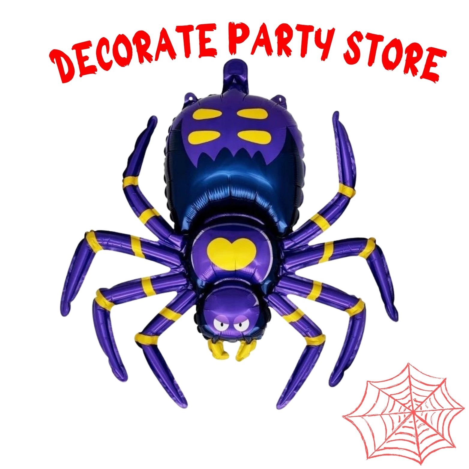 Large Purple Spider Happy Halloween Foil Balloons Spooky Horror Boo Theme Party