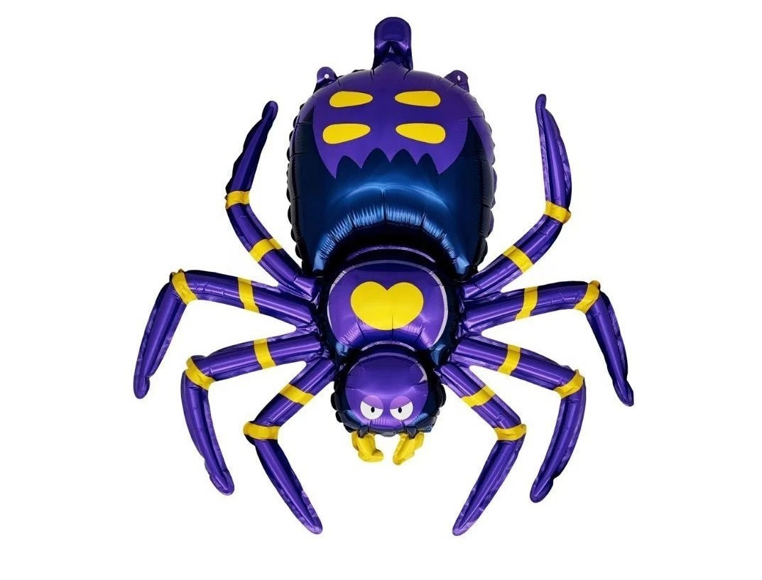 Large Purple Spider Happy Halloween Foil Balloons Spooky Horror Boo Theme Party