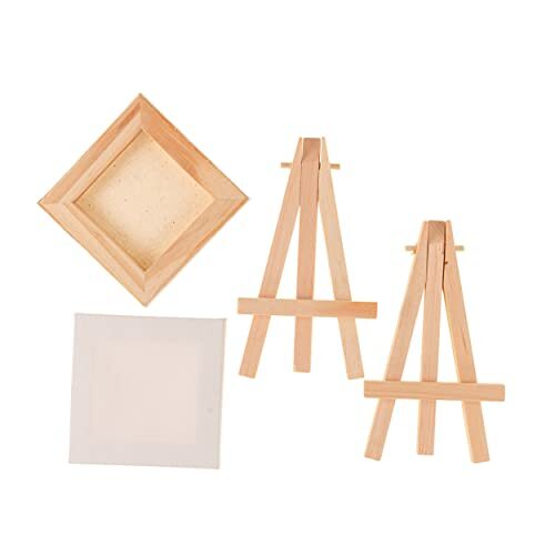 Party Pack Mini Canvas with Easel, 4 Pieces, None