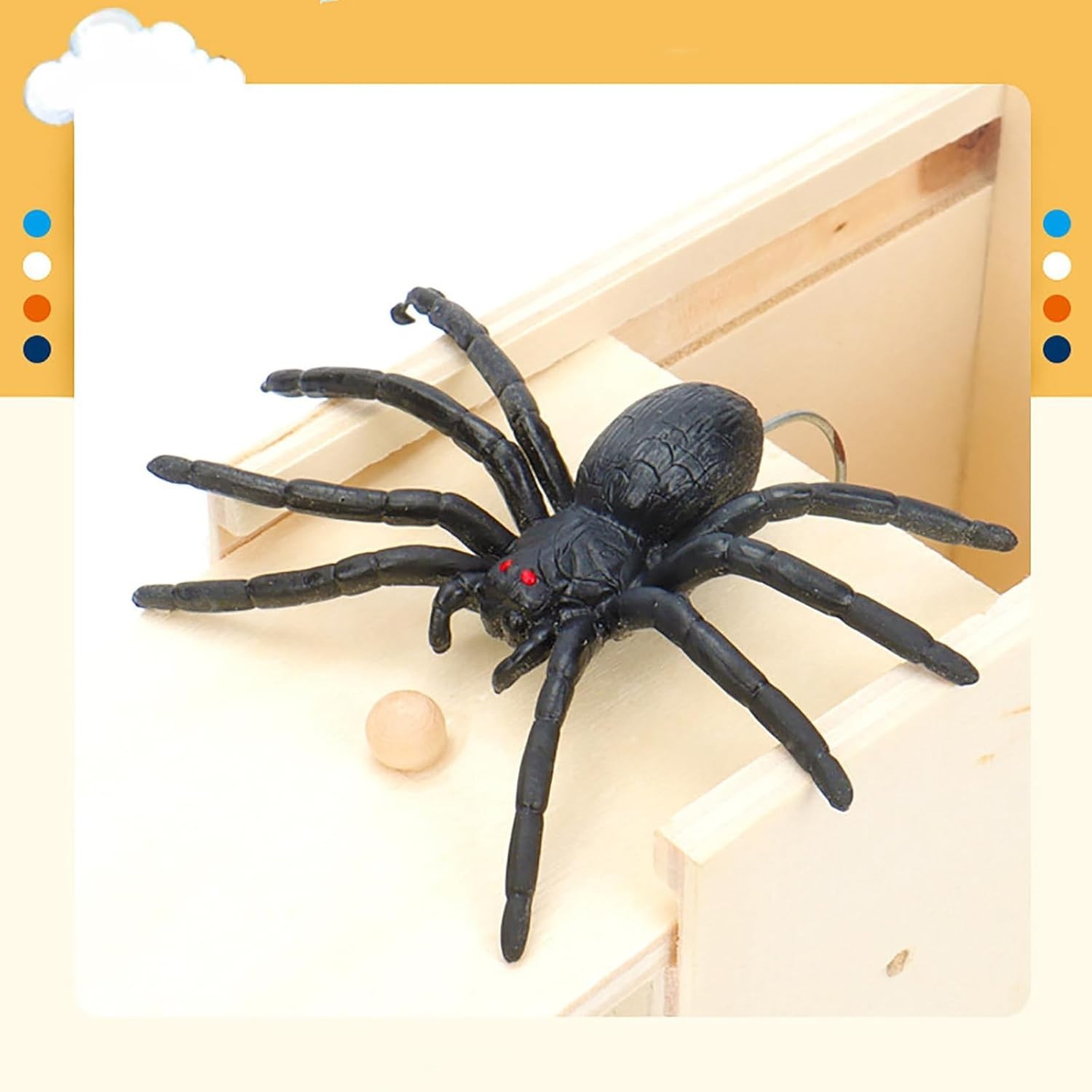 Rubber Spider Prank Box Handcrafted Wooden Surprise Money Surprise in a Box