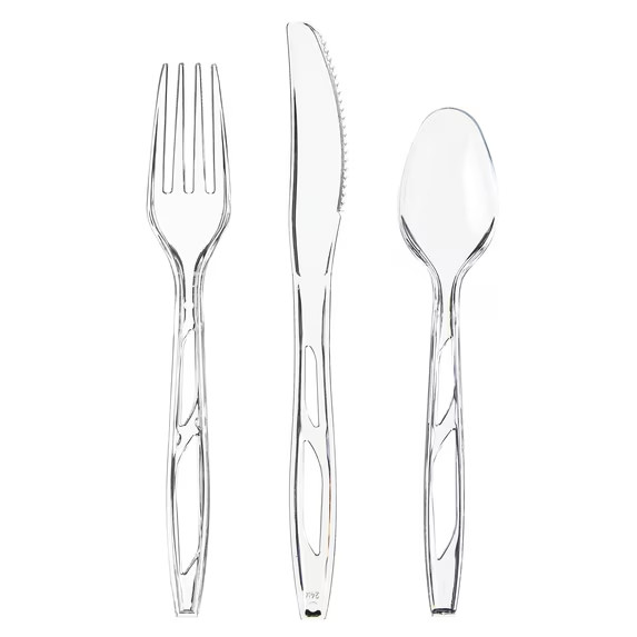 (6 pack) Great Value Plastic Everyday Clear Assorted Cutlery, 48 Count includes