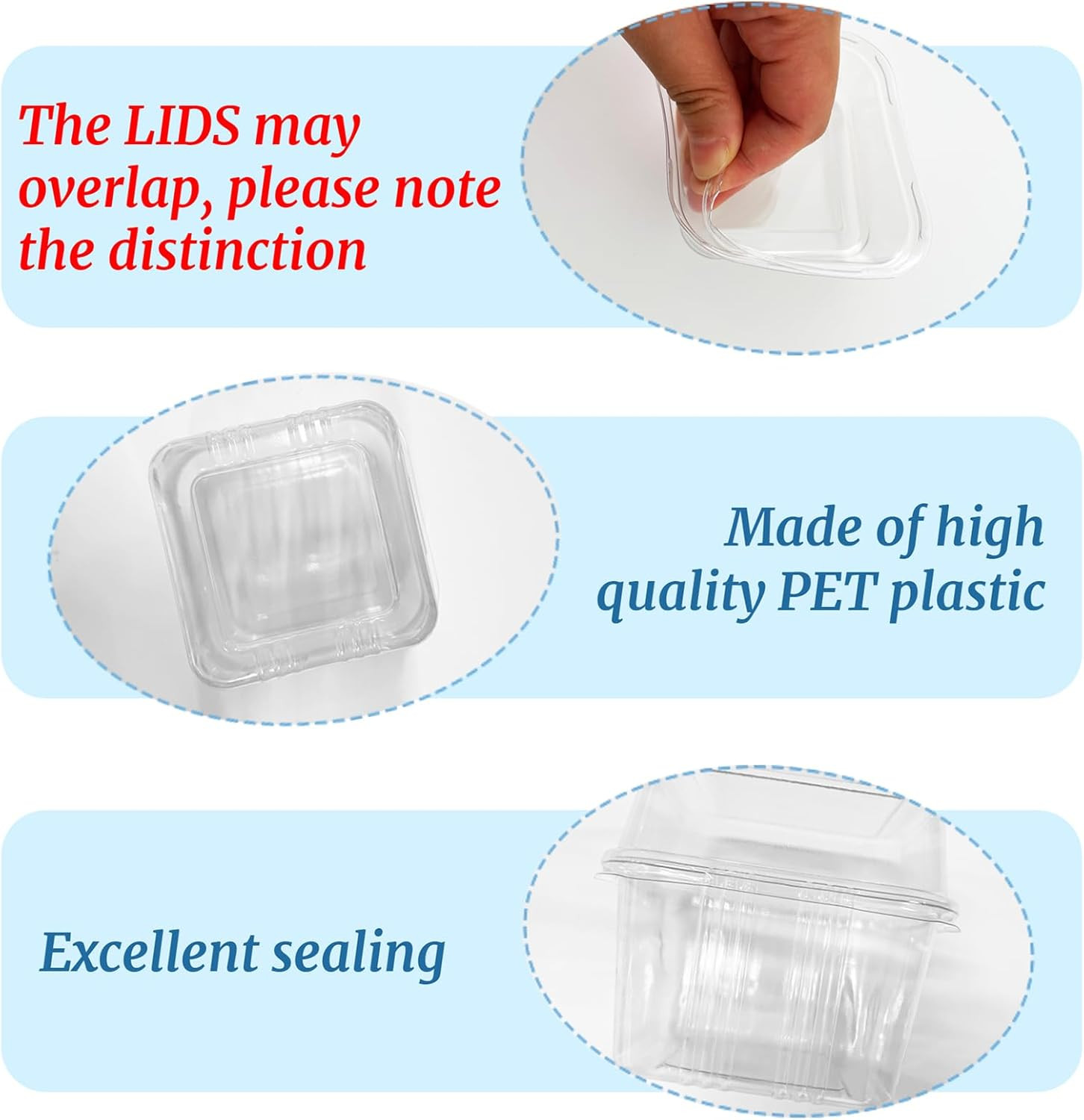50 Pcs 8OZ Plastic Dessert Cups with Lids and Spoons,Square Parfait Cups,Disposa