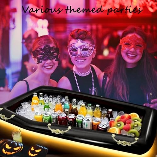 Inflatable Coffin Cooler, 52 Inch Drink Containers for Halloween Art Deco