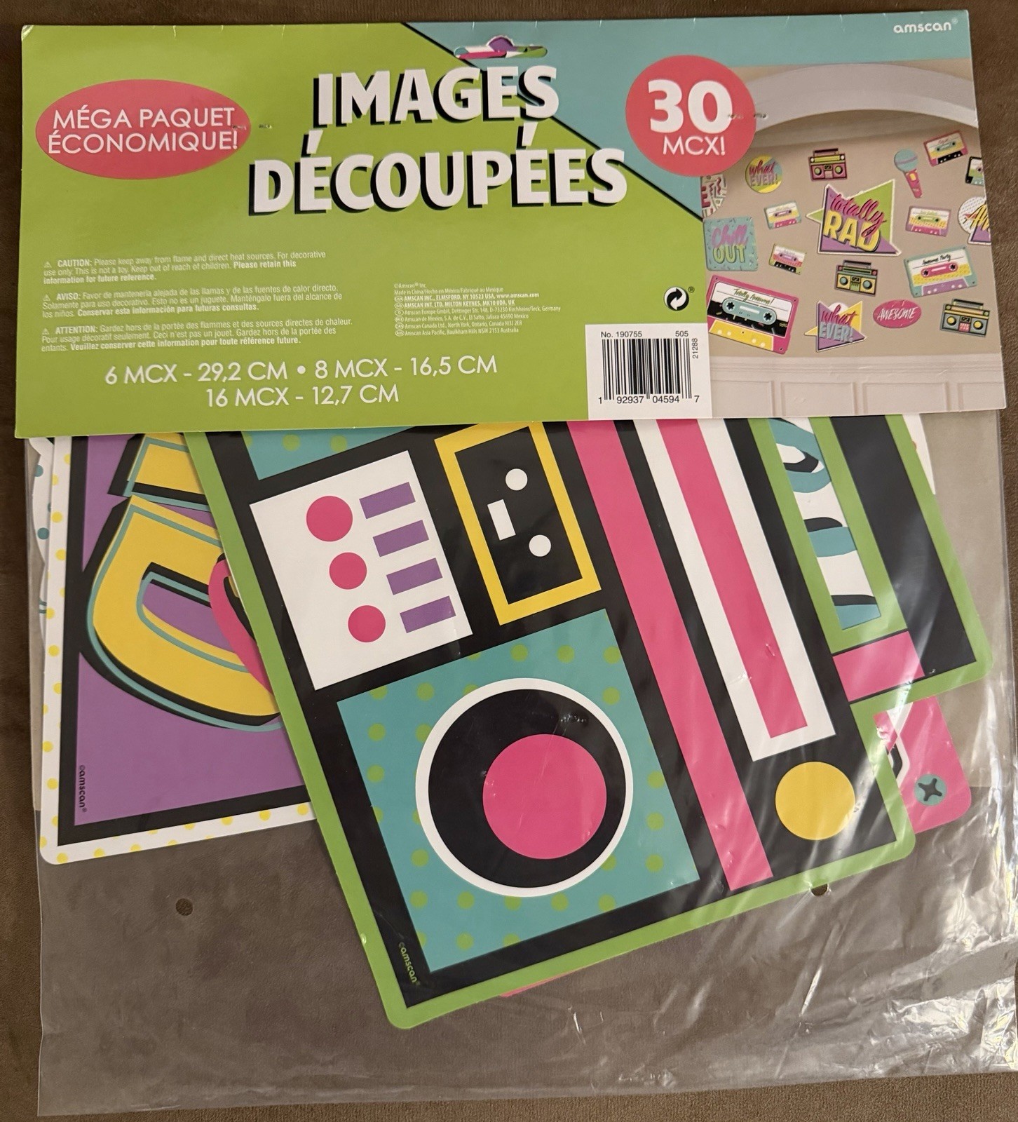 Amscan 80’s Night Party Decoration Kit Free shipping 5 Pieces