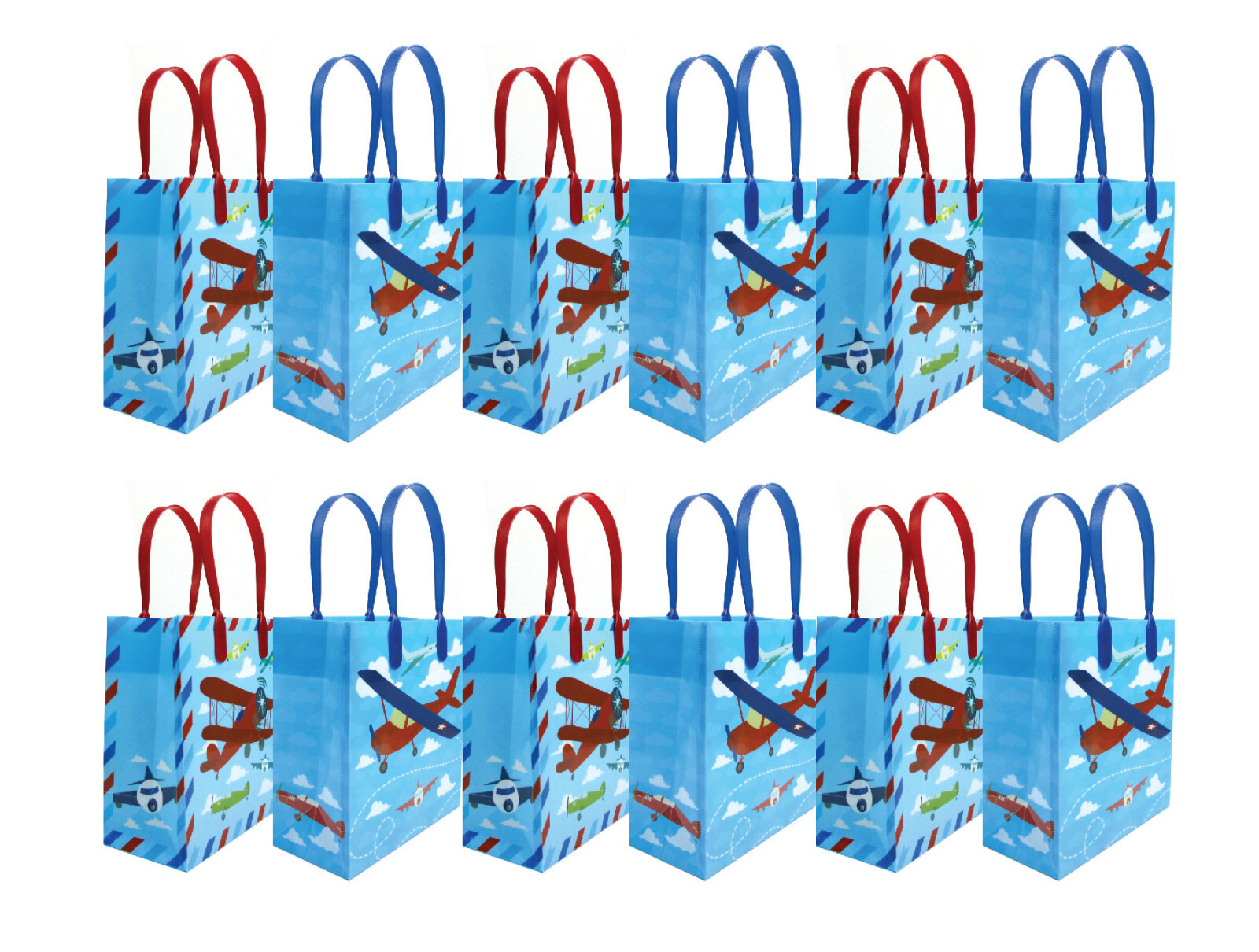 Airplane Party Favor Treat Bags, 12 Pack