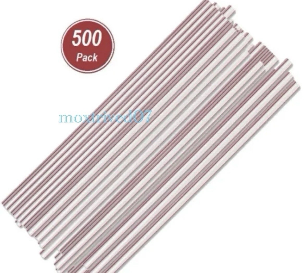 500 Pieces Plastic Disposable Straws Jumbo Box Party Pack Red & White 7.75″ Long