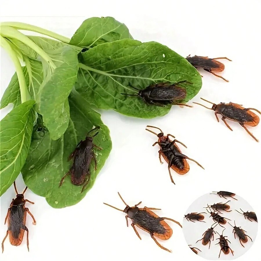5pcs Fake Cockroach Funny Prank Toy Novelty Realistic Cockroach Insect Toy Joke