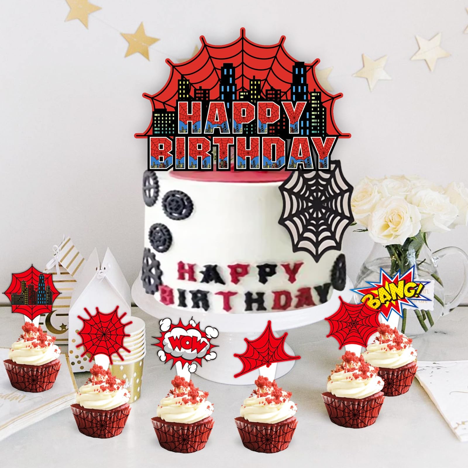 Decoracion De Cumpleaños Spiderman Globos Pancarta Fondo Adornos Set Para Niños