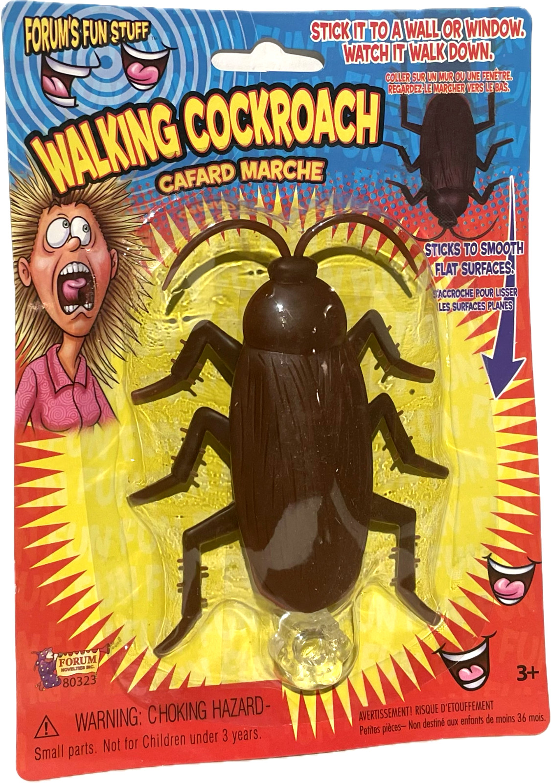 Funny WALKING COCKROACH Jumbo Roach Sticks & Crawls Down Wall Prank Joke Toy Bug