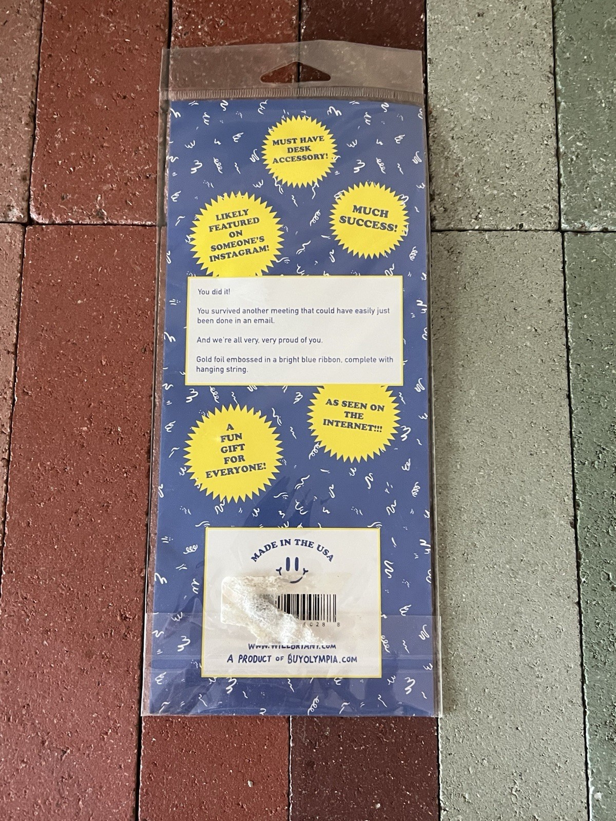 Funny Office Humor Blue Ribbon Award Coworker Manager Gag Gift Novelty